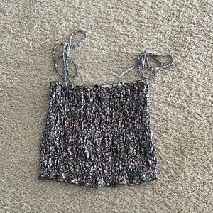 Smocked cropped tank